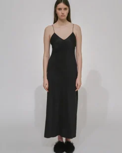 PANELED BIAS SLIP DRESS
