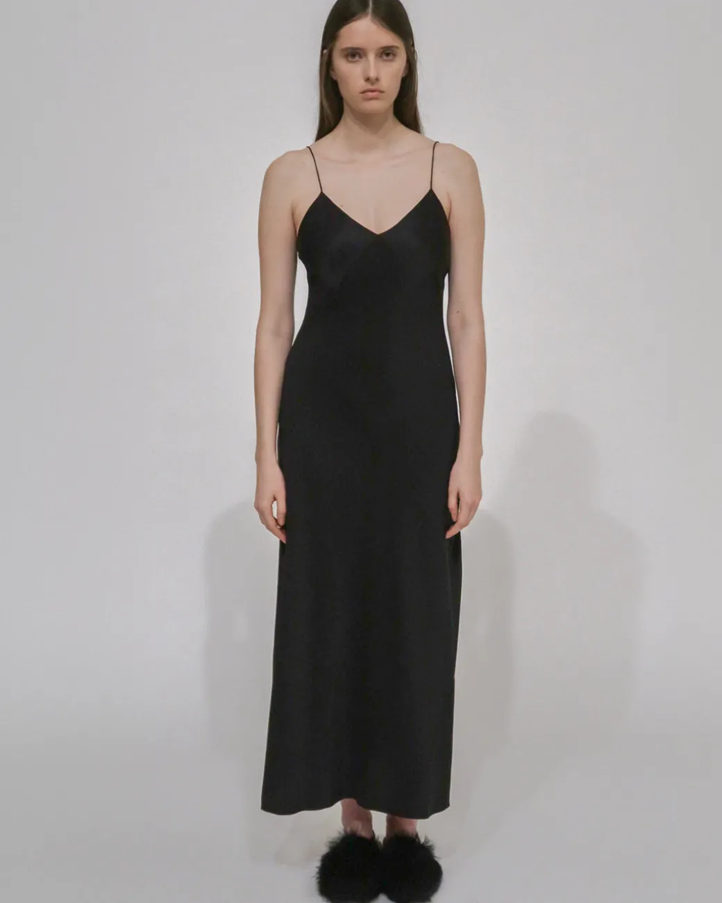 PANELED BIAS SLIP DRESS