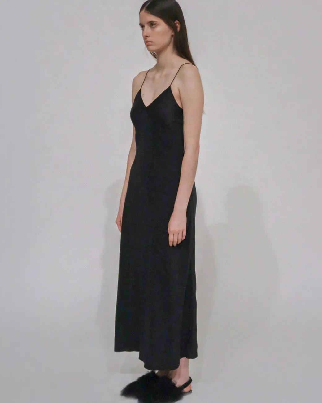 PANELED BIAS SLIP DRESS