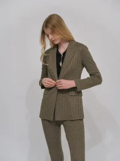 PEAK LAPEL JACKET - HOUNDSTOOTH