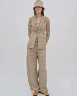 PEAK LAPEL JACKET - HOUNDSTOOTH PLAID