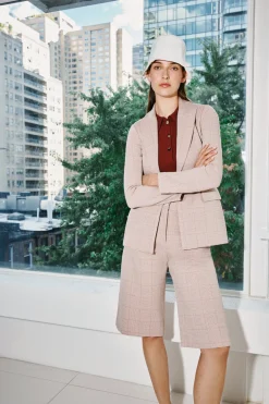 PEAK LAPEL JACKET - PLAID