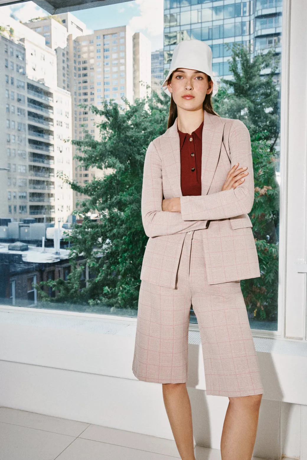 PEAK LAPEL JACKET - PLAID