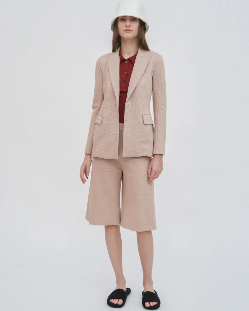 PEAK LAPEL JACKET - PLAID