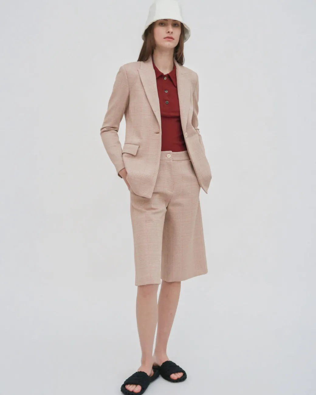 PEAK LAPEL JACKET - PLAID
