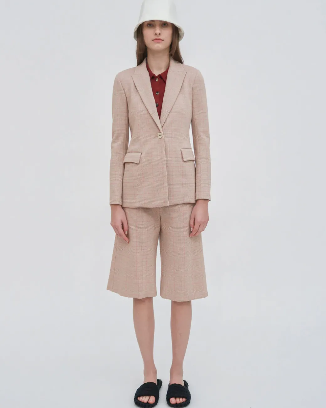 PEAK LAPEL JACKET - PLAID