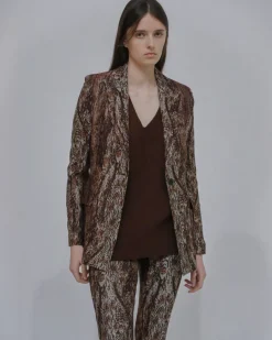 PEAK LAPEL JACKET - WOODGRAIN