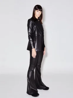 Peak Lapel Leather Jacket