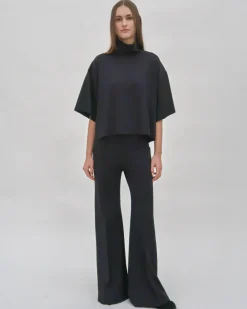PINTUCK WIDE FLARE PANT