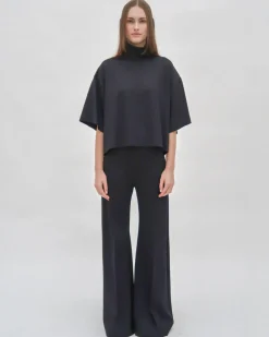 PINTUCK WIDE FLARE PANT