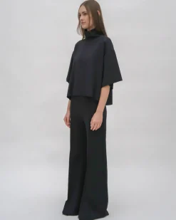 PINTUCK WIDE FLARE PANT