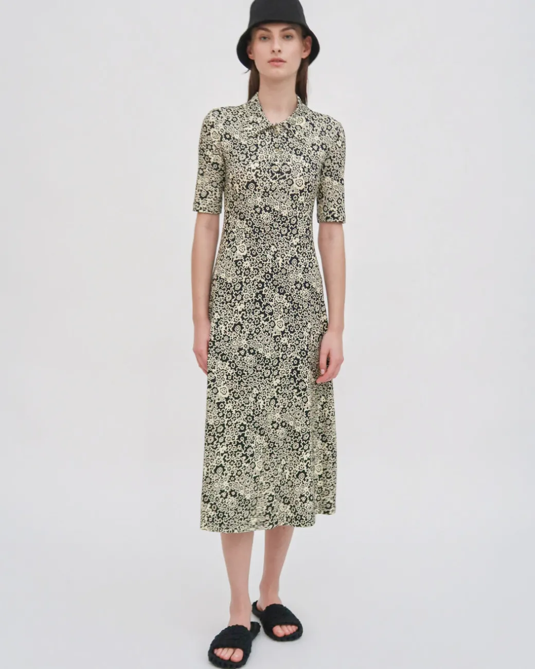 POLO T-SHIRT DRESS - FLORAL SQUIGGLE