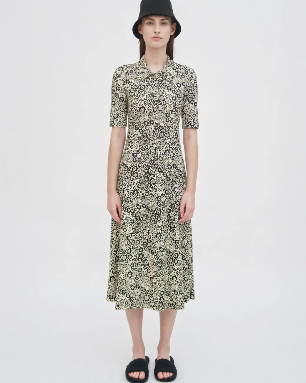 POLO T-SHIRT DRESS - FLORAL SQUIGGLE