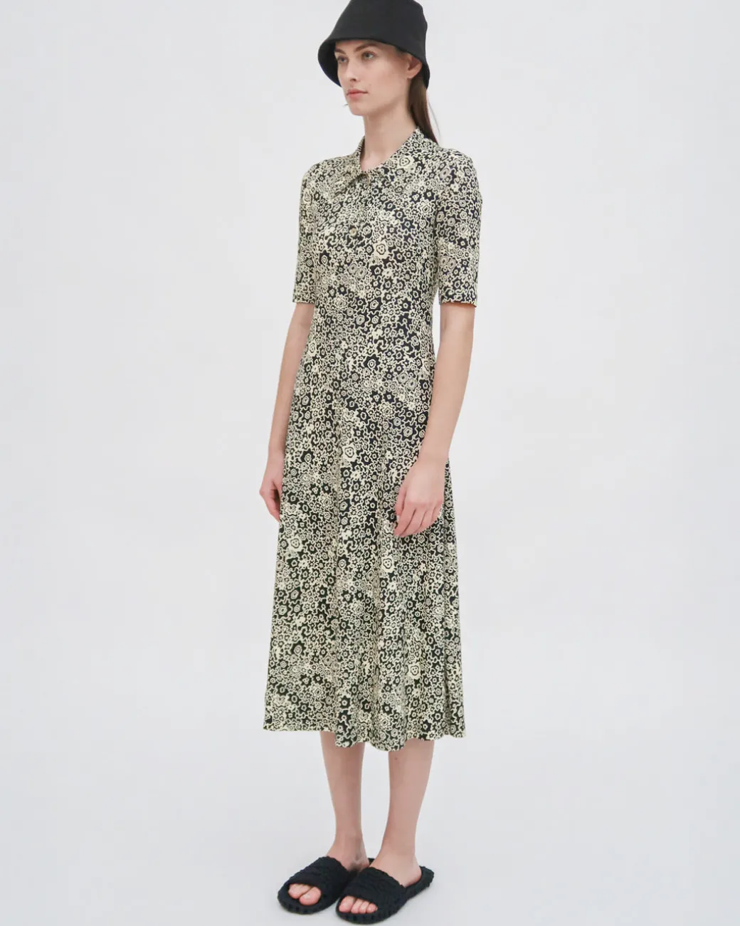 POLO T-SHIRT DRESS - FLORAL SQUIGGLE