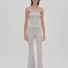 PULL ON CROPPED FLARE - STRIPED WINDOWPANE