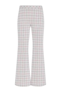 PULL ON CROPPED FLARE - STRIPED WINDOWPANE