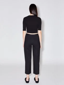 Pull On Cropped Straight Pant