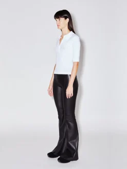 Pull On Pintuck Leather Flares
