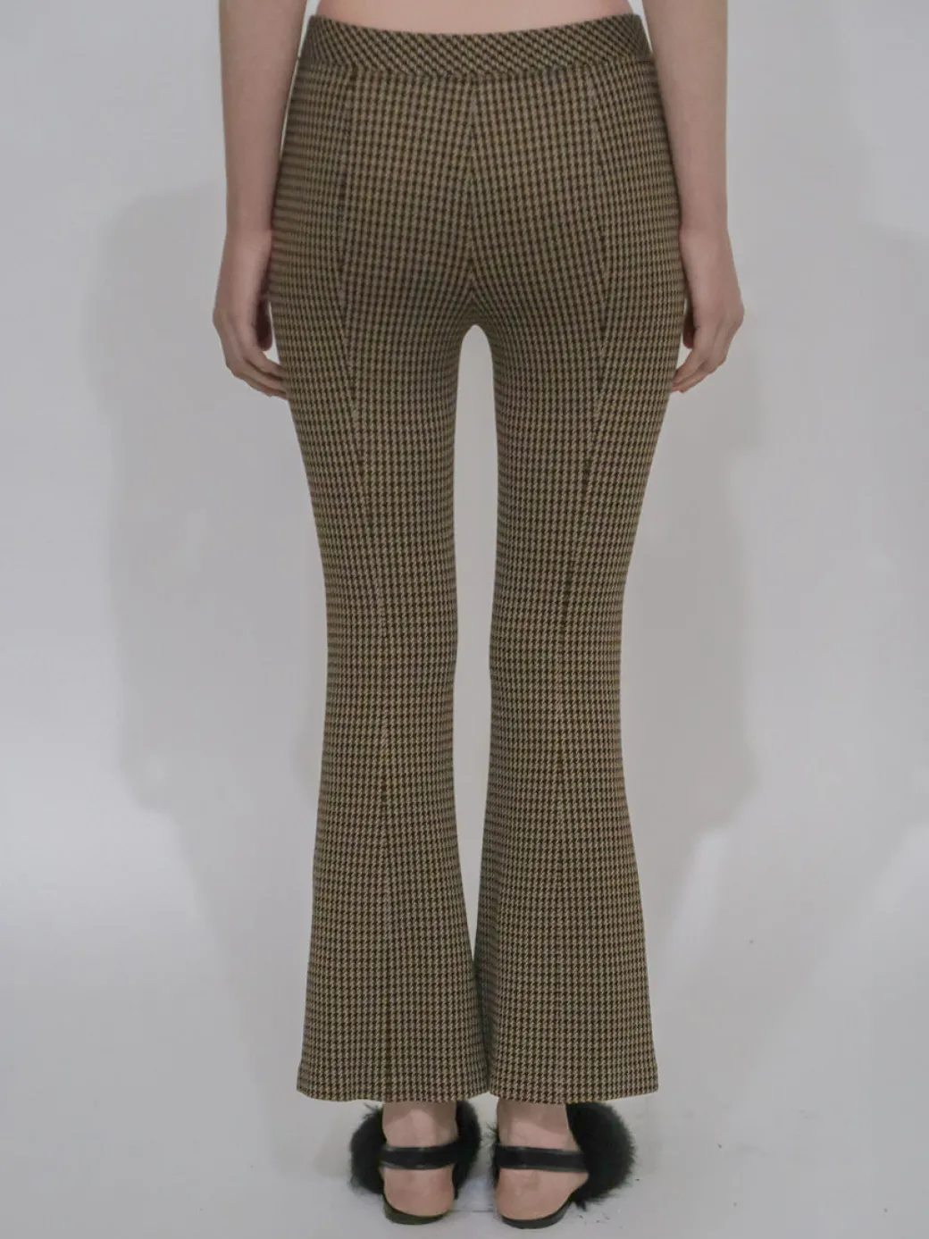 PULL-ON CROPPED FLARE - HOUNDSTOOTH