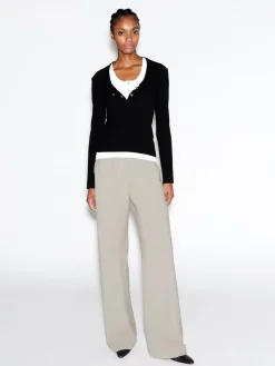 RELAXED PULL ON PANT- STRETCH TROPICAL WOOL