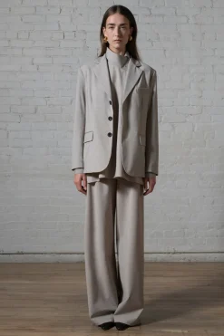 RELAXED PULL ON PANT- STRETCH TROPICAL WOOL