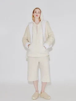 Reversible Hooded Zip Up Shearling Jacket