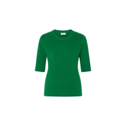 RIBBED CROPPED SLEEVE SWEATER