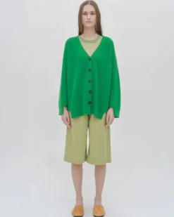 RIBBED PANELED CARDIGAN