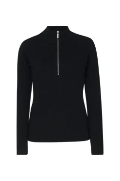 RIBBED ZIP UP TURTLENECK SWEATER