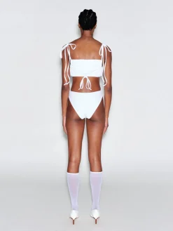 RUCHED CUTOUT TIE SWIMSUIT
