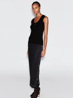 SCOOP NECK HENLEY TANK TOP