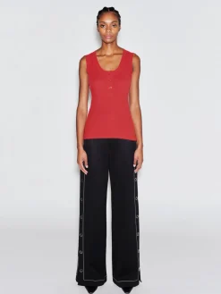 SCOOP NECK HENLEY TANK TOP
