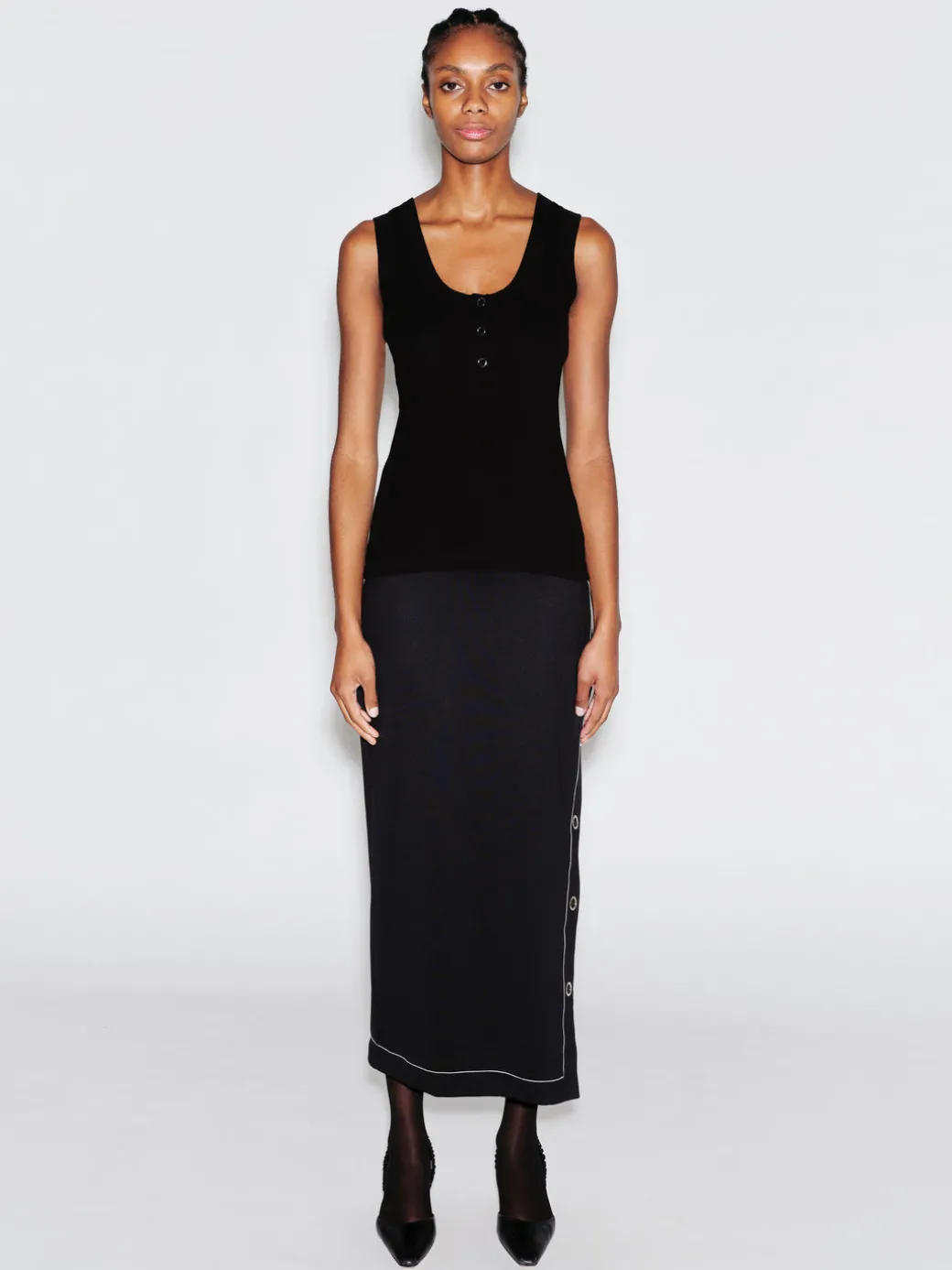 SCOOP NECK HENLEY TANK TOP
