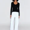 SCOOP NECK HENLEY TOP