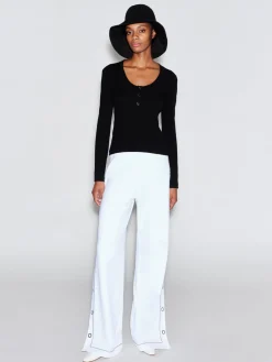 SCOOP NECK HENLEY TOP