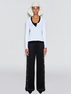 SCOOP NECK HENLEY TOP