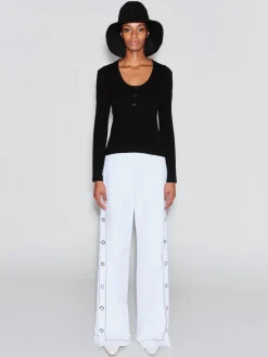 SCOOP NECK HENLEY TOP