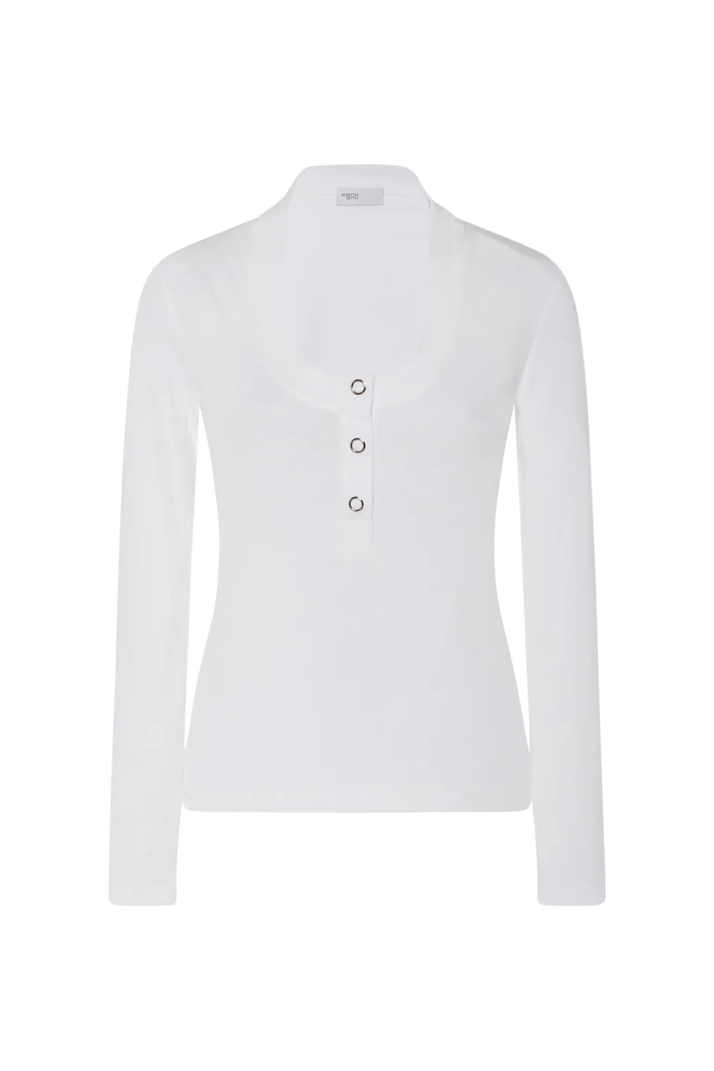 SCOOP NECK HENLEY TOP