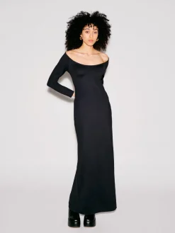 SCOOP NECK OFF THE SHOULDER DRESS