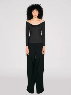 SCOOP NECK OFF THE SHOULDER TOP
