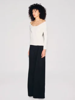 SCOOP NECK OFF THE SHOULDER TOP