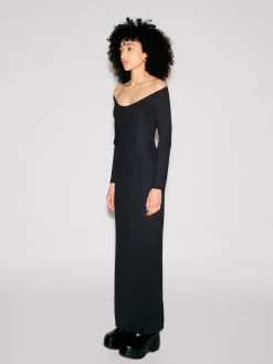 SCOOP NECK OFF THE SHOULDER DRESS