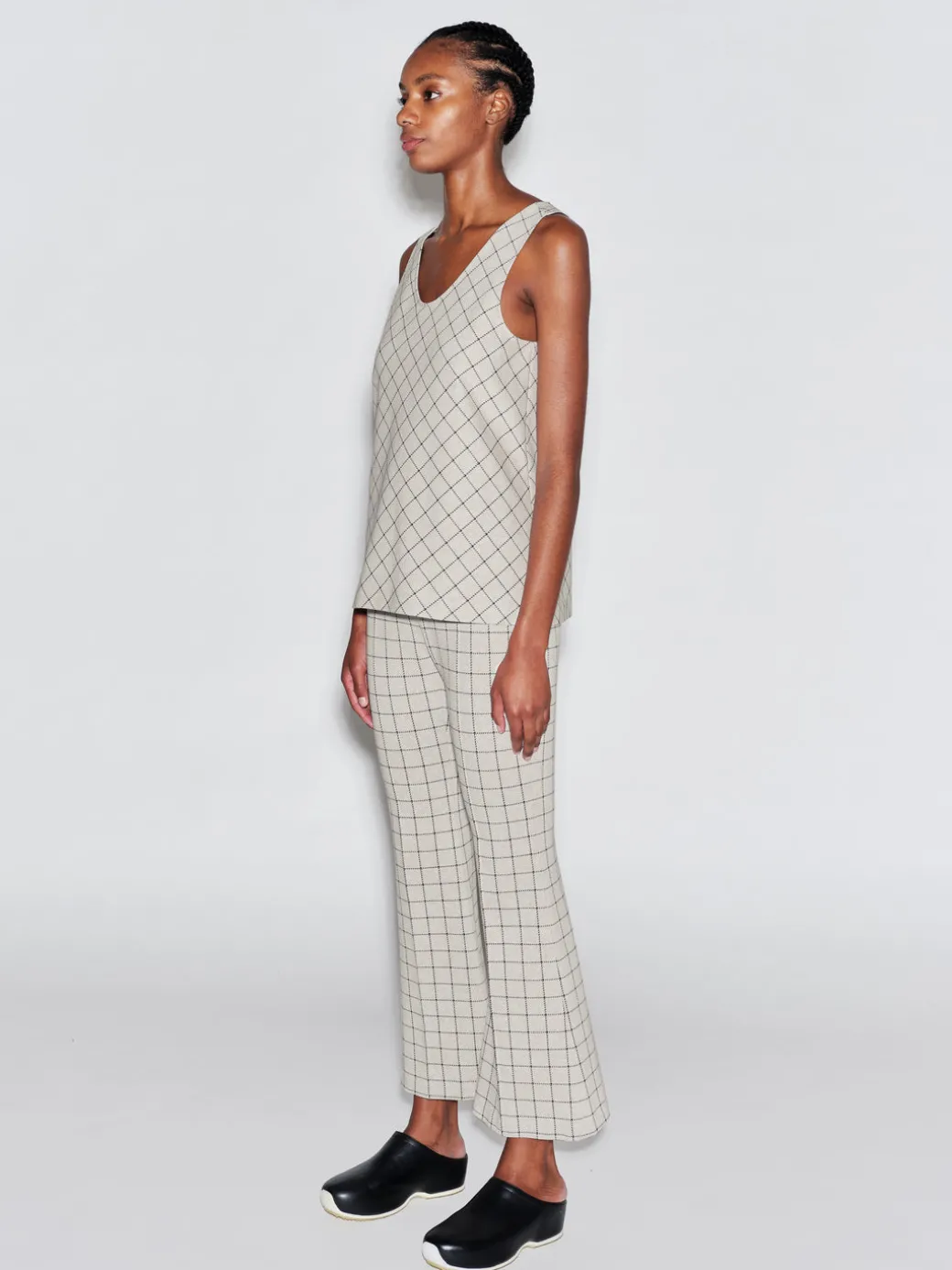SCOOP NECK TANK - WINDOWPANE
