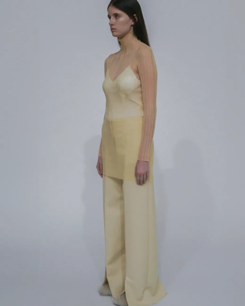 SHEER PLISSE TURTLENECK