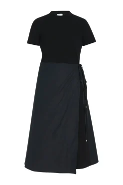 SHORT SLEEVE APRON COMBO T-SHIRT DRESS
