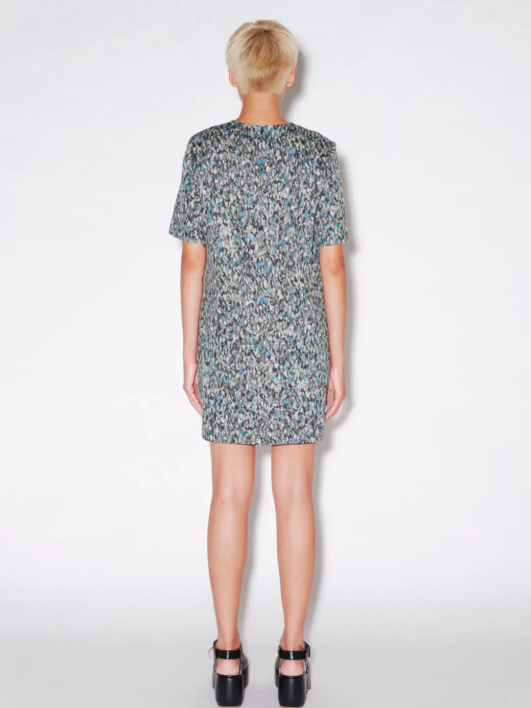 SHORT SLEEVE SHIFT DRESS - FOAM