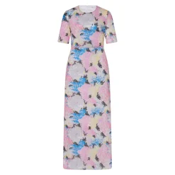 SHORT SLEEVE T-SHIRT GOWN - PAINTED FLORAL SEQUIN