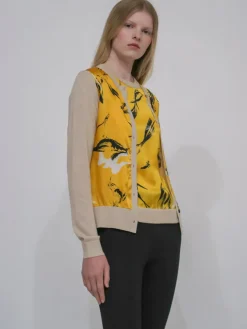 SILK INSET CARDIGAN