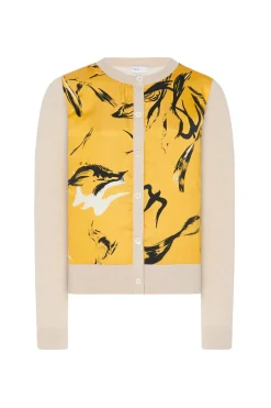 SILK INSET CARDIGAN