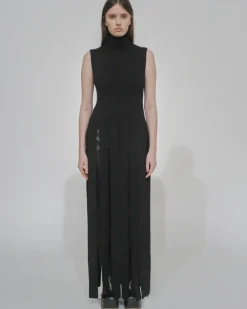 SLASHED HEM TURTLENECK TOP